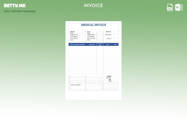 Модерен стил примерок за медицинска фактура шаблон